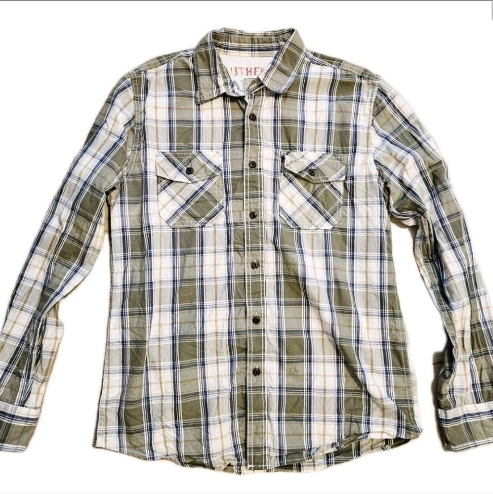 Authentic Springfield Mens Shirt Size L4 Plaid Long Sleeve EUC